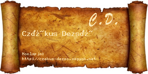Czékus Dezső névjegykártya